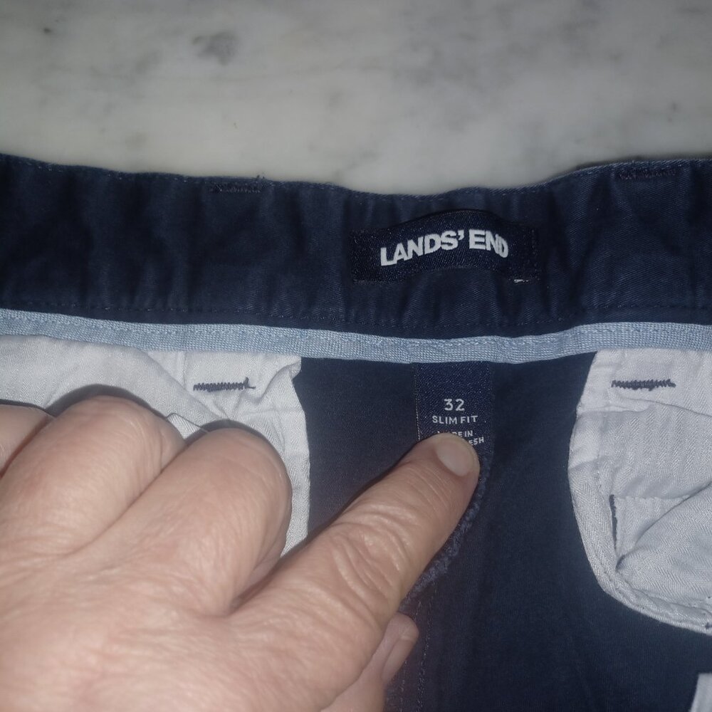 Lands' End Men's Pants SZ 32 Slim Fit Navy Blue - Picture 4 of 4